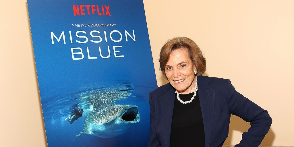 WASHINGTON, DC - JUNE 17:  Dr. Sylvia Earle poses for a photo at a special preview screening of the Netflix film Mission Blue at the National Geographic Society's Grosvenor Auditorium on June 17, 2014 in Washington, DC.  (Photo by Paul Morigi/Getty Images for Netflix)